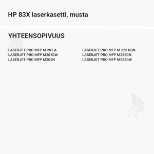HP 83X laserkasetti, musta - Yhteensopivat tulostinmallit