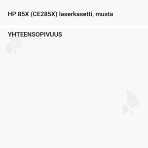 HP 85X (CE285X) laserkasetti, musta - Yhteensopivat tulostinmallit