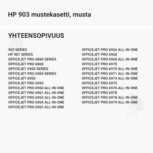 HP 903 mustekasetti, musta - Yhteensopivat tulostinmallit