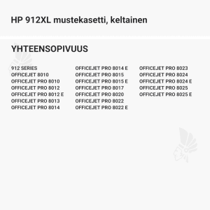 HP 912XL mustekasetti, keltainen - Yhteensopivat tulostinmallit