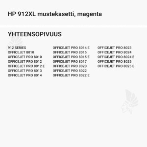HP 912XL mustekasetti, magenta - Yhteensopivat tulostinmallit