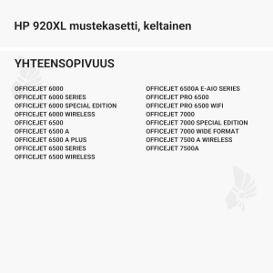 HP 920XL mustekasetti, keltainen - Yhteensopivat tulostinmallit