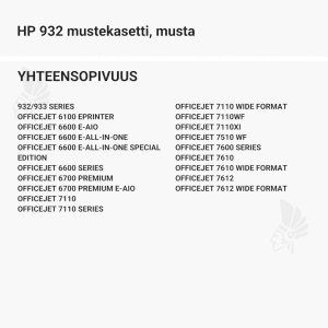 HP 932 mustekasetti, musta - Yhteensopivat tulostinmallit