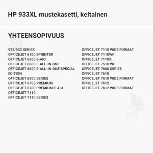 HP 933XL mustekasetti, keltainen - Yhteensopivat tulostinmallit