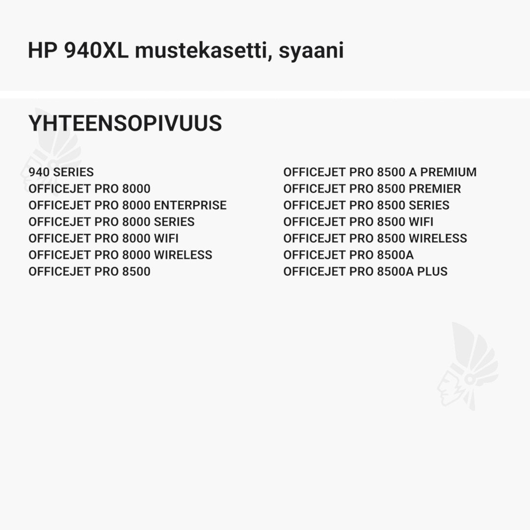 HP 940XL mustekasetti, syaani - Yhteensopivat tulostinmallit