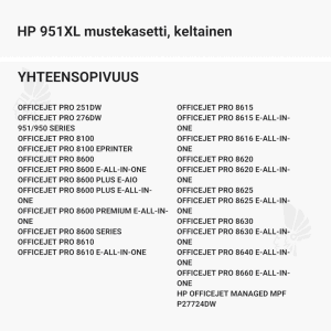 HP 951XL mustekasetti, keltainen - Yhteensopivat tulostinmallit