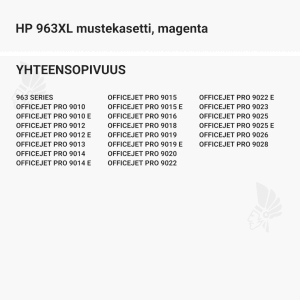 HP 963XL mustekasetti, magenta - Yhteensopivat tulostinmallit