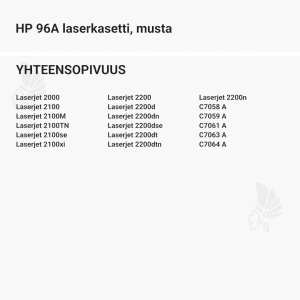 HP 96A laserkasetti, musta - Yhteensopivat tulostinmallit