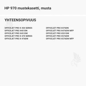 HP 970 mustekasetti, musta - Yhteensopivat tulostinmallit
