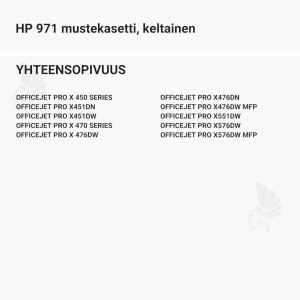 HP 971 mustekasetti, keltainen - Yhteensopivat tulostinmallit