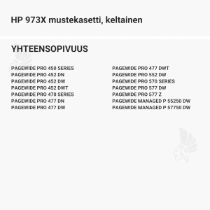 HP 973X mustekasetti, keltainen - Yhteensopivat tulostinmallit