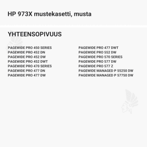 HP 973X mustekasetti, musta - Yhteensopivat tulostinmallit