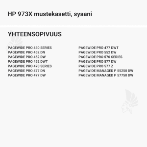 HP 973X mustekasetti, syaani - Yhteensopivat tulostinmallit