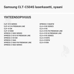 Samsung CLT-C504S laserkasetti, syaani - Yhteensopivat tulostinmallit