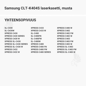 Samsung CLT-K404S laserkasetti, musta - Yhteensopivat tulostinmallit