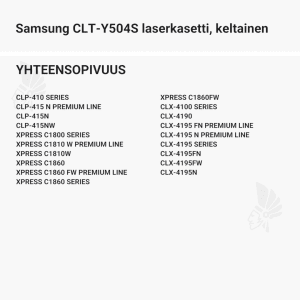 Samsung CLT-Y504S laserkasetti, keltainen - Yhteensopivat tulostinmallit