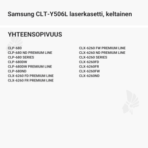 Samsung CLT-Y506L laserkasetti, keltainen - Yhteensopivat tulostinmallit