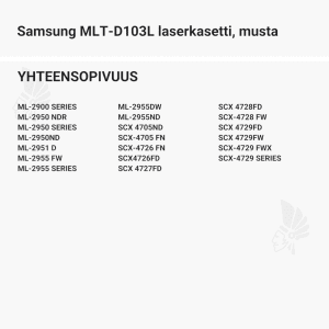 Samsung MLT-D103L laserkasetti, musta - Yhteensopivat tulostinmallit