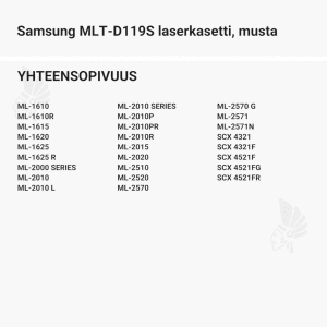 Samsung MLT-D119S laserkasetti, musta - Yhteensopivat tulostinmallit