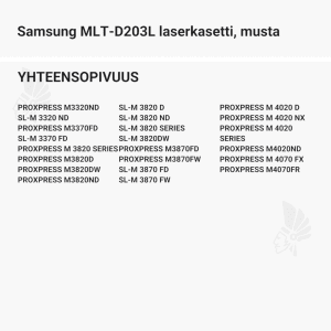 Samsung MLT-D203L laserkasetti, musta - Yhteensopivat tulostinmallit
