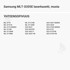 Samsung MLT-D205E laserkasetti, musta - Yhteensopivat tulostinmallit