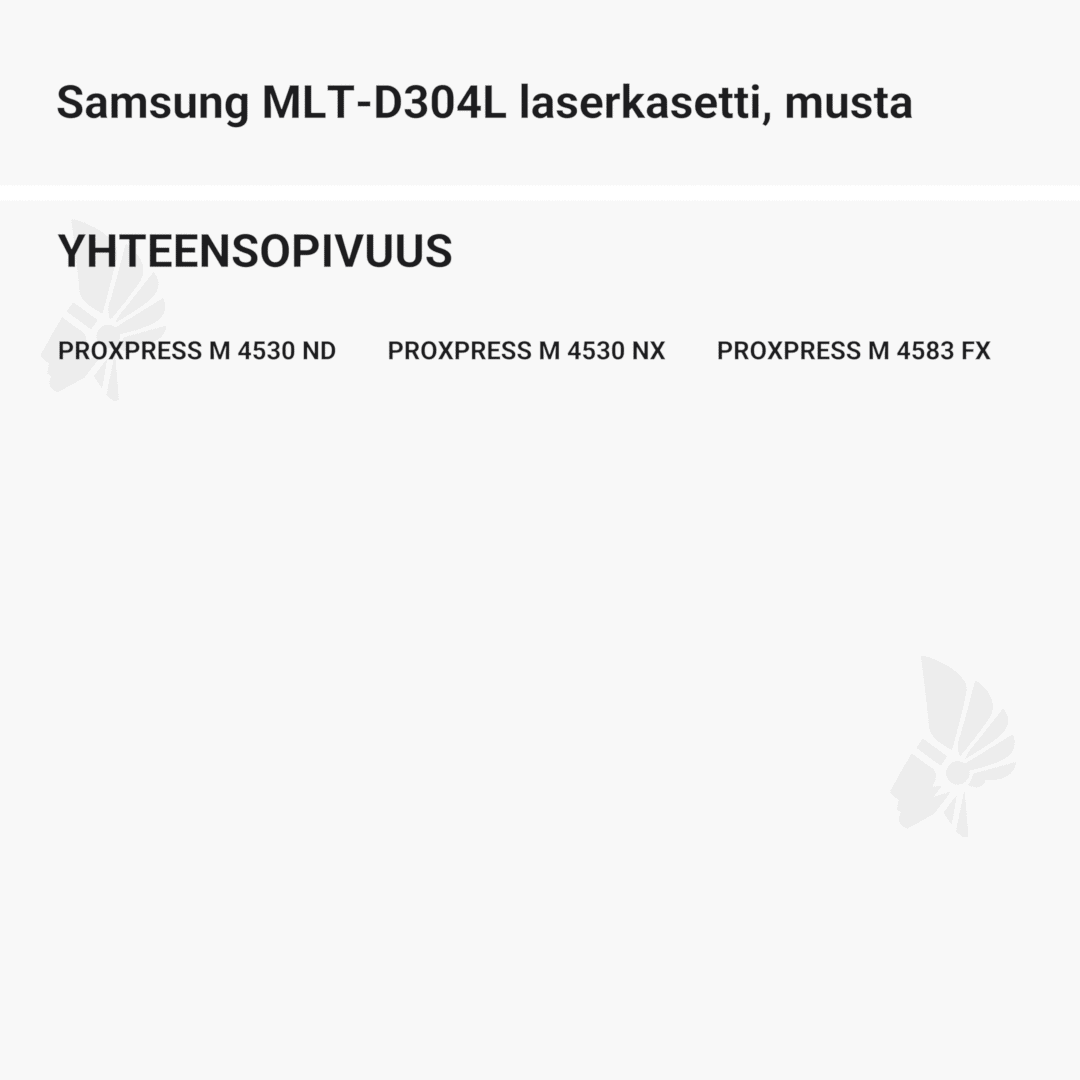 Samsung MLT-D304L laserkasetti, musta – tarvike, premium - Yhteensopivat tulostinmallit
